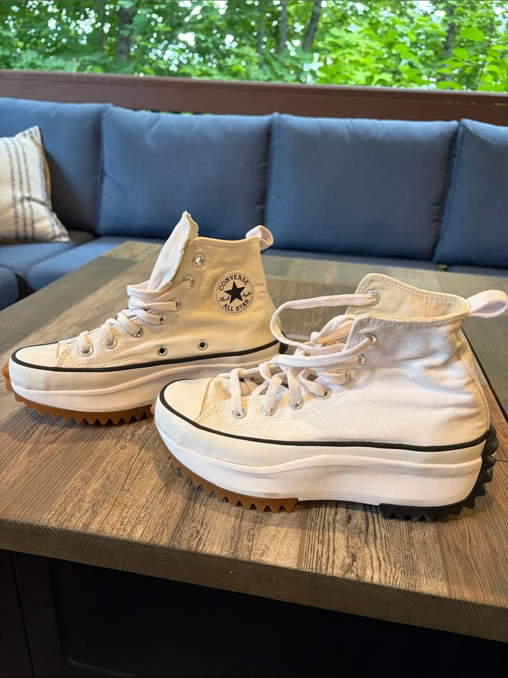 Converse Kids White High-Top Lug-Sole Sneakers